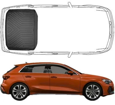 Produktbild von Trimak Kofferraumwanne kompatibel mit Audi A3 8Y Sportback ab 2020 Kofferraumwanne