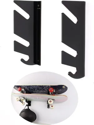 Produktbild von Famanu Skateboard Halterung mit Aufbewahrungshaken - für Skateboard und Longboard