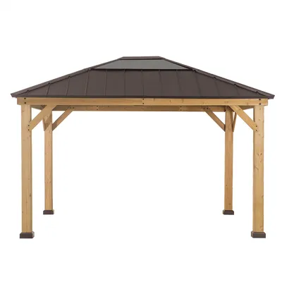 Produktbild von Sunjoy Zedernholz Gazebo / Pavillon 3x4 BRURI - 336cm x 394cm, braun