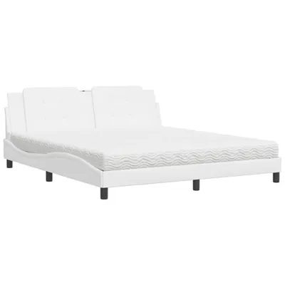 Produktbild von vidaXL Bett mit Matratze "Zadar" Weiß 180x200 cm Kunstleder