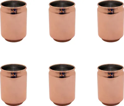 Produktbild von AcMax 6 Stück Becher Dosenform Kupferbecher gehämmert Cocktail Tasse