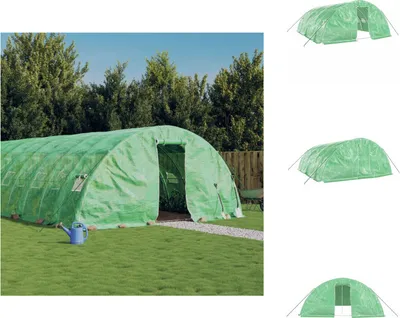 Obrázok produktu pre vidaXL Skleník s oceľovým rámom zelený 30 m² 6x5x2,3 m - Skleníky