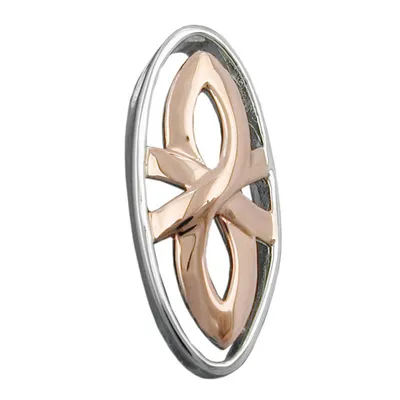 Produktbild von Anhänger 21x9mm bicolor rhodiniert Silber 925 bicolor 21x9mm