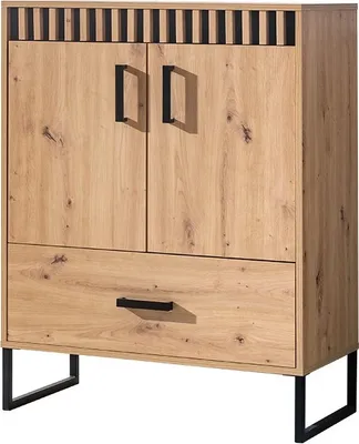Obrázek produktu pro Komoda Lamelix 04 Skříňka do obývacího pokoje 80x102x40 cm 2 dvířka 1 zásuvka Artisan Ecihe Lammelen