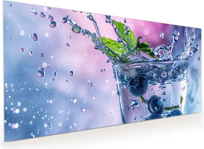 Produktbild von Küchenrückwand Spritzschutz Glas mit Motiv Erfrischendes Getränk 40 x 40 cm