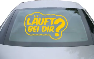 Produktbild von Indigos UG - Aufkleber Heckscheibe & Motorklappe DE7113 - gold - 600x375 mm - Läuft bei dir? - Auto Scheiben Fenster Heckklappe Tuning Racing JDM - Die cut
