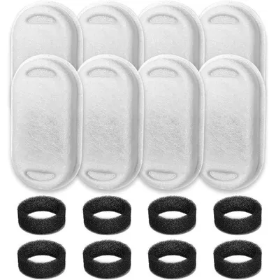 Produktbild von Set aus 16 Katzenwasserfontänen und Vorfilter-Schwämmen für Edelstahl-Tierbrunnen