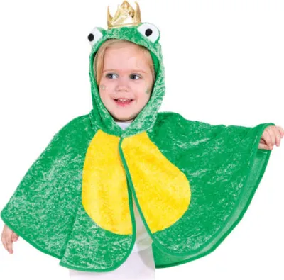 Produktbild von O5122-104 grün-gelb Kinder Frosch Cape Umhang Kostüm Froschkönig Froschcape Gr.104