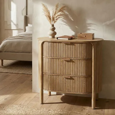Imagen del producto de Göteborg: Cómoda de 80,5 x 47 x 82 cm – Cómoda con 3 cajones grandes de madera y hierro – Un mueble funcional y moderno