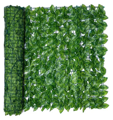 Künstliche Hecke 1 Rolle, UV-Schutz, Wassermelonenblatt, 0,5x1 m, Grün