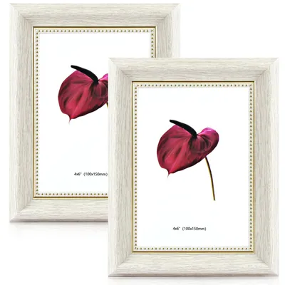 Produktbild von Fotolisten Set, 2 Stück, 6x4 cm, Vintage, mit Plexiglas, für Wandmontage und Tisch