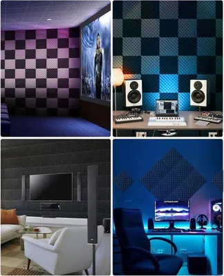 Produktbild von Famanu Akustikschaumstoff 12 Stück - Geräuschabsorber - 30 x 30 x 25 cm - Schallisolierung - Studio-Dekoration