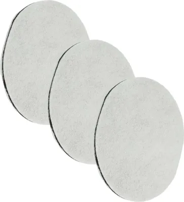 Three circular filters are arranged diagonally against a white background.