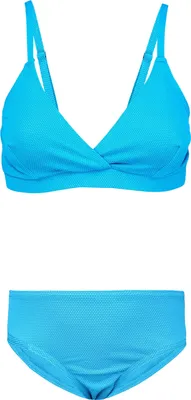Produktbild von Aquarti Mädchen Bikini Set Bustier Bikinislip Zweiteiliger Badeanzug, Farbe: 039 Jacquard Punkte Türkis, Größe: 164