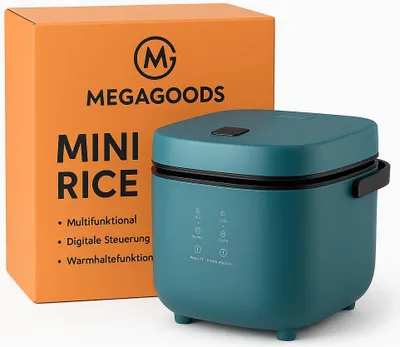 Produktbild von Mini Reiskocher 1,2L für 1-2 Personen mit Dampfgarer DE.