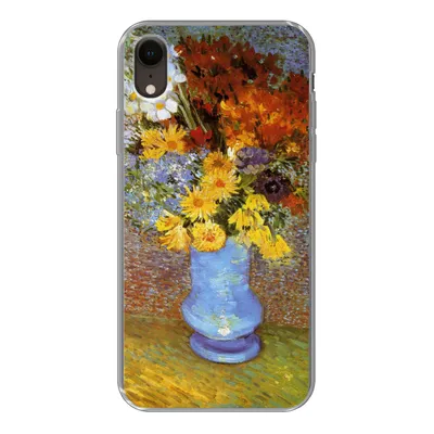 Produktbild von MuchoWow® Handyhülle Schutzhülle Hülle für iPhone XR Vase mit Gänseblümchen und Anemonen - Vincent van Gogh Silikon Softcase Handy Hülle - Schutzdeckel