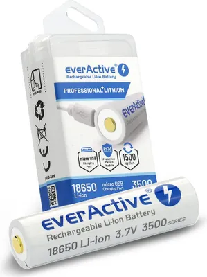 Obrázek produktu pro everActive Rechargeble battery 18650 3,7V Li-ion 3500 mAh micro USB