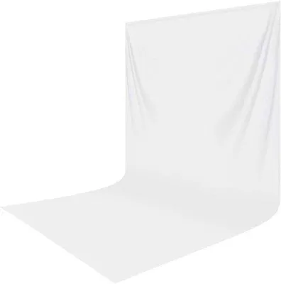 Immagine prodotto di Telo fotografico professionale - Tessuto in poliestere senza cuciture - 3 x 6 metri - Bianco