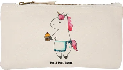 Produktbild von Mr. & Mrs. Panda beauty tasche Einhorn Muffin Größe S Klein - Weiß - Geschenk, Etui, Bag, Geburtstagsgrüße, Schlampermäppchen, Federmappe, Glückwünsche, Grüße, Geburtstag