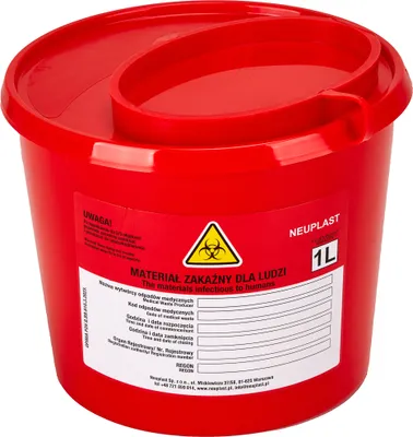 Image de Conteneur à déchets médicaux 1 L - rouge