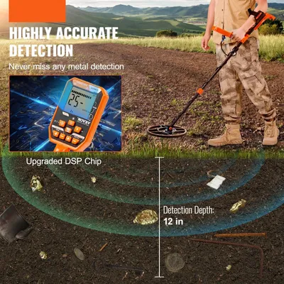 Imagen del producto de Detector de metales - Equipo para profesionales - Alta precisión - 7 modos de funcionamiento - Bobina de 12 pulgadas - Certificación IP68