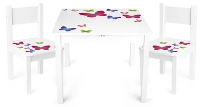 Produktbild von Bayagu Kindertisch mit 2 Stühlen zum Zeichnen und Spielen 60x60x49cm