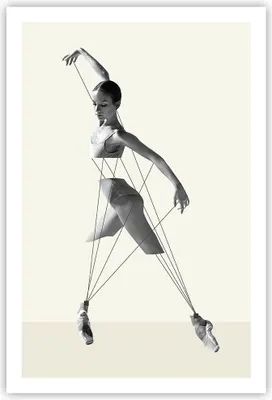 Produktbild von Poster - Poster ohne Rahmen - Surreal Ballerina Marionette - 61x91,5 cm - Wand Bild - Wanddeko - Wandbilder - Kunstposter - Wandposter - Bilder - Kunstdruck - Wanddekoration - Wandbild P2XPA61x91-4812