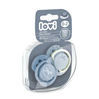 Immagine prodotto di LOVI ciuccio in silicone dinamico Baby Shower Boy 0-2 m 2 pezzi 22/900boy
