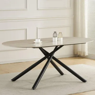 Produktbild von Milton & Oldbrook Esstisch 180 cm Mezdra Travertinoptik