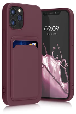 Produktbild von kwmobile Handyhülle für Apple iPhone 12 / iPhone 12 Pro Hülle mit Kartenfach - TPU Case - Kabelloses Laden - Schutzhülle Cover in Tawny Red