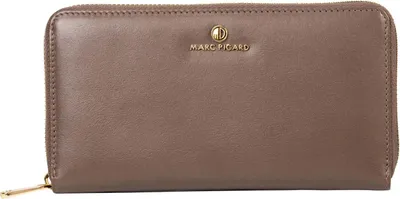 Image de Marc Picard Cuir porte-monnaie Umbria Zip Wallet Taupe