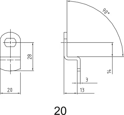 Immagine prodotto di ASSA ABLOY Capocorda per serratura elettronica Sense+PIN, n. 20, a gomito