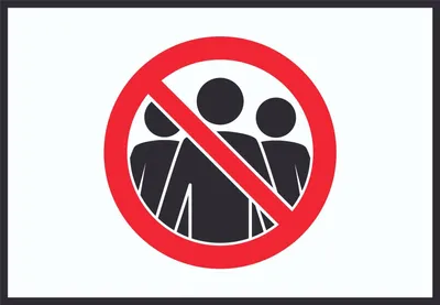 Produktbild von Menschenansammlung vermeiden Symbol Schild A5 (148x210mm)