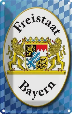 Obrázek produktu pro vianmo Kovová Nástěnná cedule 20x30 cm Freistaat Bayern Wappen