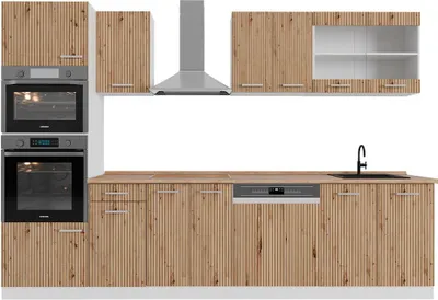 Produktbild von Küchenzeile Vicco R-Line Artisan-Eiche 300 cm mit Hochschrank, AP Eiche, Model 48978