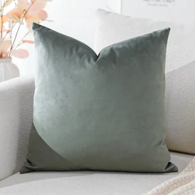 Productafbeelding van Fluwelen kussenhoes, decoratieve kussens, sofa kussens, lendenkussen, decoratief kussenhoes, sofa, slaapkamer, 40 x 40 cm, donkergrijs