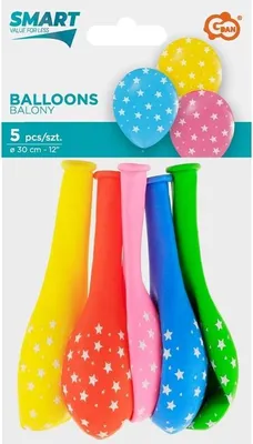 Obrázek produktu pro Hvězdičkové balónky 30 cm, 5 ks – Godan