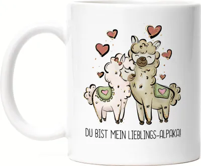 Produktbild von Alpaka Lieblingsalpaka Tasse Weiß Valentinstag Freundin Freund Süß Geschenkidee Paar Liebe Couple Jahrestag