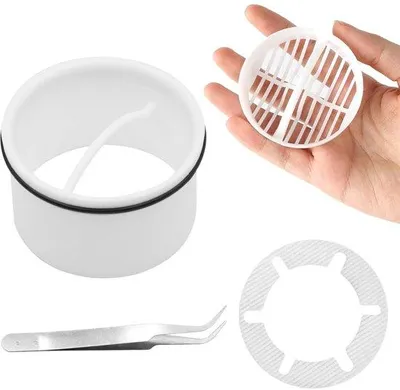 Produktbild von Duscheinlauf-Set, weiß, 2-teilig, Haarfang, Kunststoff