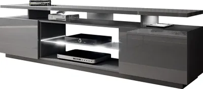 Produktbild von MIRJAN24 TV-Lowboard Eva, RTV-Schrank vom Hersteller, TV-Möbel, Stilvoll Wohnzimmer (Graphit  / Graphit  Hochglanz, mit LED Beleuchtung)