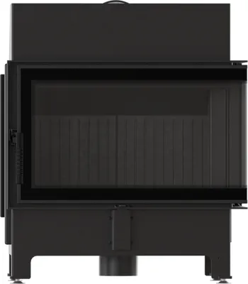 Produktbild von Kamineinsatz KRATKI ZIBI ECO 9,9 kW Ø 180 Eck rechts, selbstschließende Tür, schwarze Verkleidung