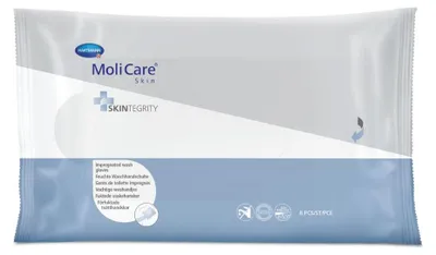 Produktbild von Hartmann MoliCare Skin Feuchte Waschhandschuhe | Packung (8 Stück)