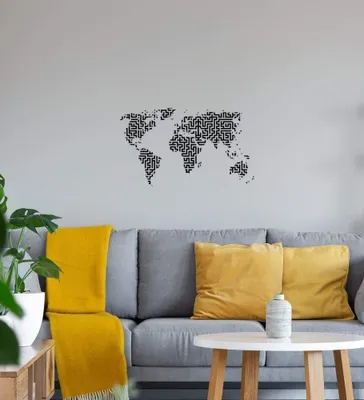 Obrázek produktu pro Mapa světa, samolepka na zeď, rozměry 40 x 23 cm