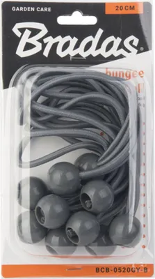 Produktbild von 10 Stk. Spanngummi Set mit Kugel 10x20cm grau Bradas 5389