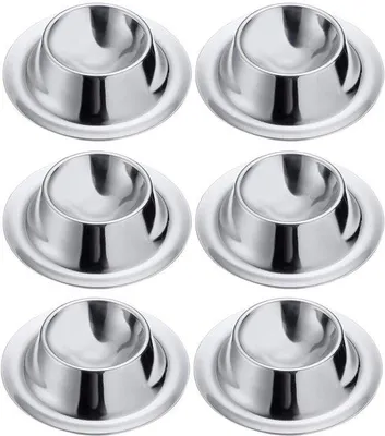 Immagine prodotto di Portauova rotondi in acciaio inox - Set di 6 - Argento - Resistenti