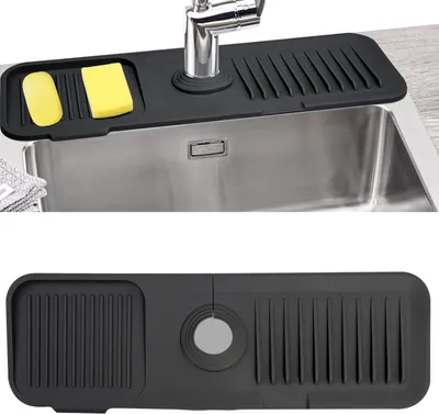 Imagen del producto de Omgoods - Alfombrilla de silicona para la cocina y el baño (negra)