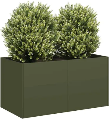 Produktbild von "2024 Cloris" Pflanzkübel Olivgrün 80x40x40 cm Kaltgewalzter Stahl - Blumentöpfe DE379432