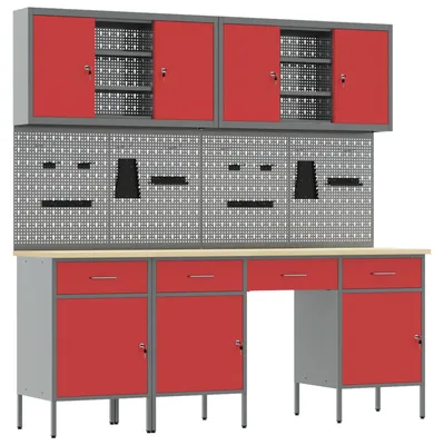 SimonRack Banco Da Lavoro Con Armadietto In Metallo - Piano In Acciaio 35mm Portata 600kg 830x1500x730mm Tavolo Fai Da Te Antracite Bt 6 59023932