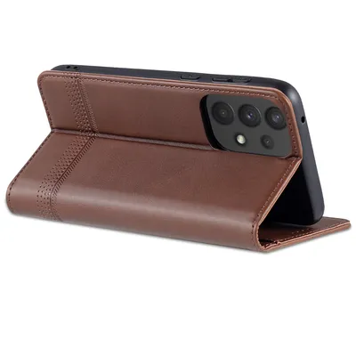 Produktbild von Galaxy A33 5G Leder Hülle, Klapphüllen Brieftasche Magnetverschluss Ständer Schutzhülle für Samsung Galaxy A33 5G Kaffee