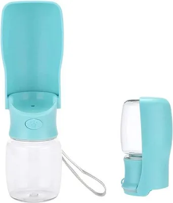 Produktbild von Famanu Wasserflasche für Hunde 350 ml - faltbar, blau